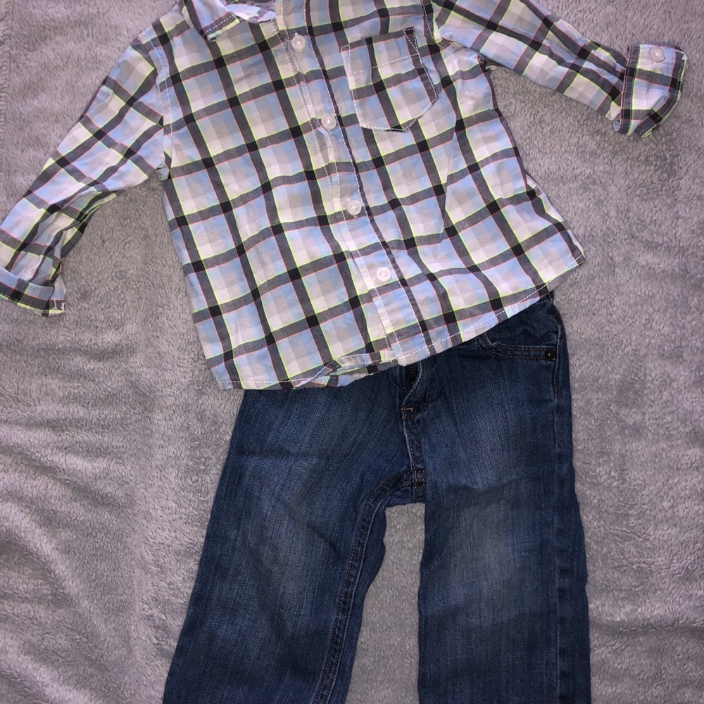Toddler boy Dress shirt and jeans